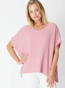 Cordelia St 1: Cordelia St |Bubble Cotton Kimono Top - Rose