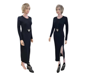 25 Off: Redberry | Maxi Split Dress - Black/Silver