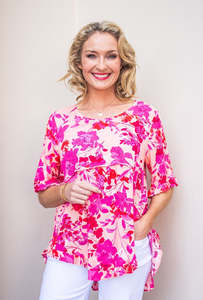 Sale: Willow Tree | Hi lo Top - Hot Pink
