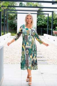 Sale: Willow Tree | Abstract Block Print Dress