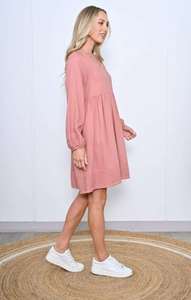 Cali Co: Cali & Co | Pleated Linen Dress - Rust