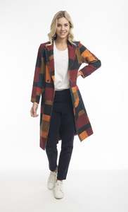 Orientique: Orientique - Tartan Long Coat | Wine