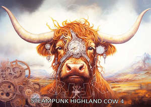 Other Brands: Steampunk Highland Cow 4 - Rice Paper