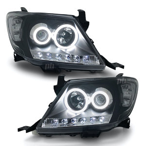 Products: Angel Eye LED DRL Head Lights Lamp Suits Toyota Hilux 2005 - 2011 SR SR5 Halo Ring Projector Headlights Pair Front