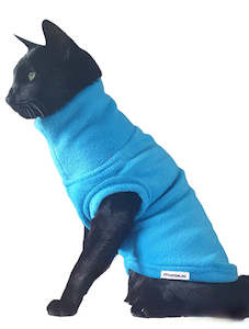 STYLECOM.NZ - Bright Blue Fleece Cat Top - Size S