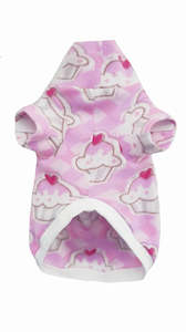 STYLECOM.NZ ~ Pink Strawberry Cupcake Polar Fleece Top ~ MEDIUM