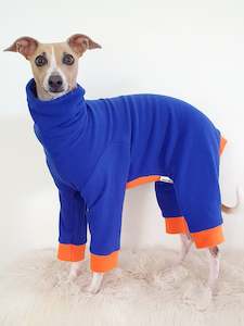 Frontpage: STYLECOM.NZ • NZ Designer Dog PJs - Blue + Orange - Size L