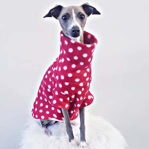 Dog Cat Fashion: STYLECOM.NZ - Red + White Polka Dot Dog Top - Made In NZ • Size L