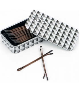 Y S Park Accessories: Y.S PARK ~ BRONZE HAIR PINS IN TIN CASE (45 Pieces)