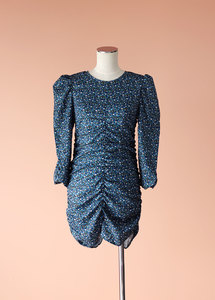 Products: Shein - Blue Rouched Floral Dress, Size 8-10 - Styled in Seconds