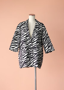 Products: Face Fashion - Zebra Statement Blazer, Size 10-12 - Styled in Seconds