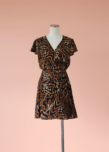 Glassons - Leopard Wrap Dress, Size 14 - Styled in Seconds
