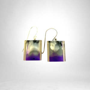 Colourful Beads Earrings: 6010504MP13Q00 COLOURFUL CUBES purple Grey marble short hook