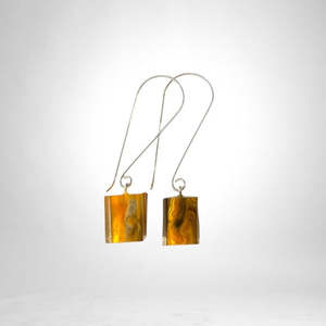 Colourful Beads Earrings: 6010501MP18Q00 COLOURFUL CUBES Yellow marble long hook
