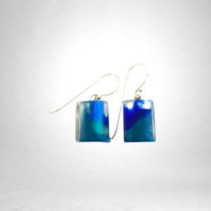 Colourful Beads Earrings: 6010503MP11Q00 COLOURFULCUBES blue turquoise marble short hook (Last one)