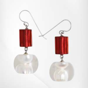 Bubbling Pearls: P0105019172Q00 Pearl Hook Earring Red