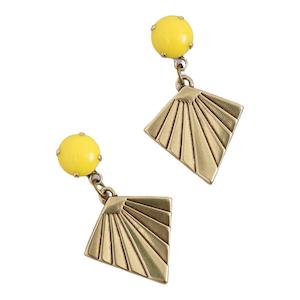 Shelly Dahari: ER121-3 Brass Kite Earrings Yellow