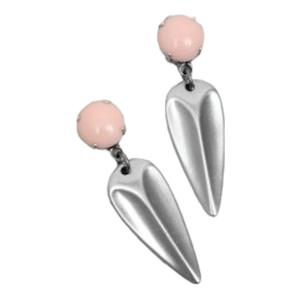 Shelly Dahari: ER148 Mist Leaf Earring  Rose Quartz