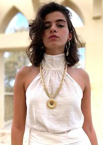 Shelly Dahari: TCN011 The Golden Flower Terra Cotta Necklace