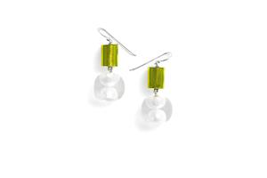 P0105019173Q00 Pearl Hook Earring  Green