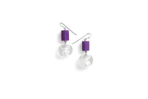 Bubbling Pearls: P0105019170Q00 Pearl Hook Earring Purple