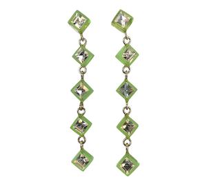 Mixed Earrings: NZE008 Green Diamante Er