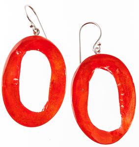 Mixed Earrings: 7420503ORANQ00 HALOS orange short hook