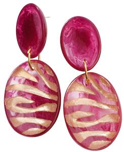 4430501PINKQ00 LILITH rose gold - magenta stud