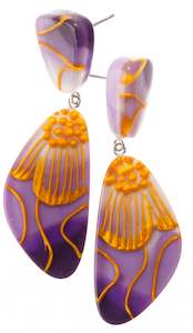 Clip Earrings: 3202702FPURQ00 PRIM FLORA purple clip