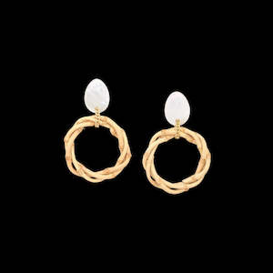 Clip Earrings: NB1179943 Bam Boo Clip Earring Cream