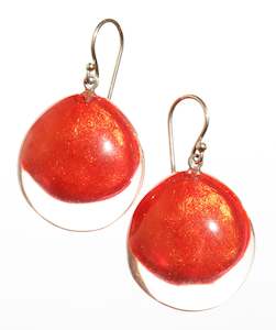 6350503REDDQ00 earring LUXUS 1bead shorthook, red