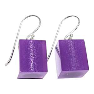 Colourful Beads Earrings: 60105039018Q00 COLOURFULCUBES spectrum purple short hook
