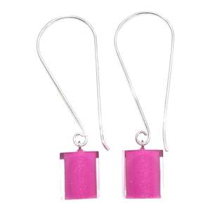 Colourful Beads Earrings: 60105019017Q00 COLOURFUL CUBES Spectrum Pink long hook