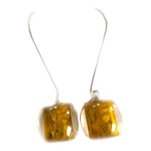 Colourful Beads Earrings: 4010502MP18Q00 COLOURFUL BEADS yellow marble long hook