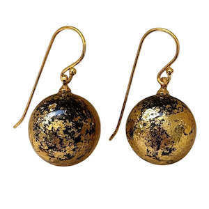 Mixed Earrings: P130504GF00Q00 VINTAGE gold foil short hook