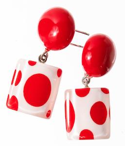 Mixed Earrings: 9410502WHREQ00 ITSYBITSY white/red stud