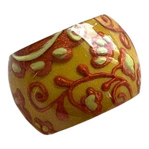 Rings: 8890603ORANQ0M Ivy Circular Ring Orange Med