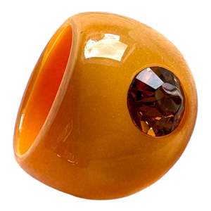 Rings: 6050603MORAQ0L Brilliant Single stone Milky Orange with Orange stone Lge