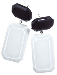 5390501AMA3Q00 earring AMAIZIE 2beads pin, black/white