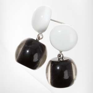 40105320958Q00 COLOURFUL BEADS black/white stud size 2.8cm