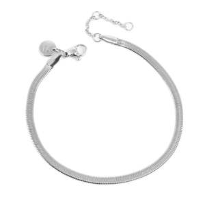 A C Oslo: Pure steel Snake Chain Anklet  - Silver