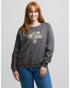 Sweater: Stella + Gemma - Sweater - Charcoal Wings Logo