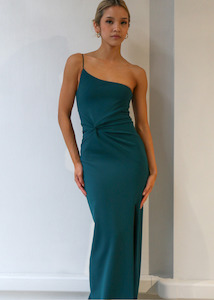Size 6: Lust One Shoulder Gown Teal