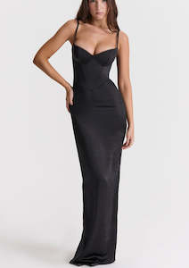 Black: Stefania Corset Maxi