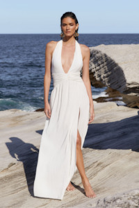 Size 6: Desiree Halter White Gown