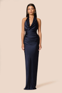 Size 8: Penelope Drape Gown Navy