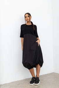 Dynamic Drape Dress BLACK