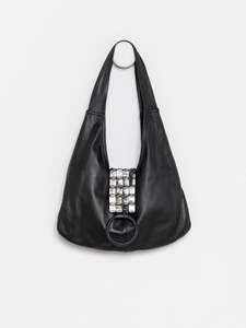 X L A B Wanderer Handbag Collection: Wanderlust Hobo Shell Bag Black