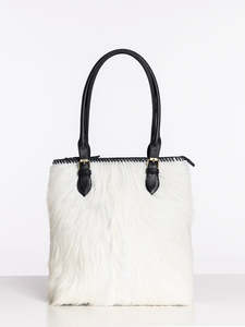 X L A B Wanderer Handbag Collection: White Fur Bag