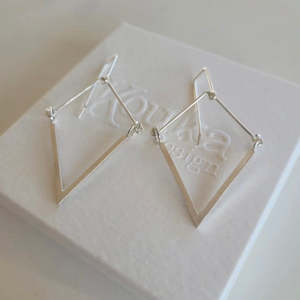 Triangle Silver Dangle Earrings
